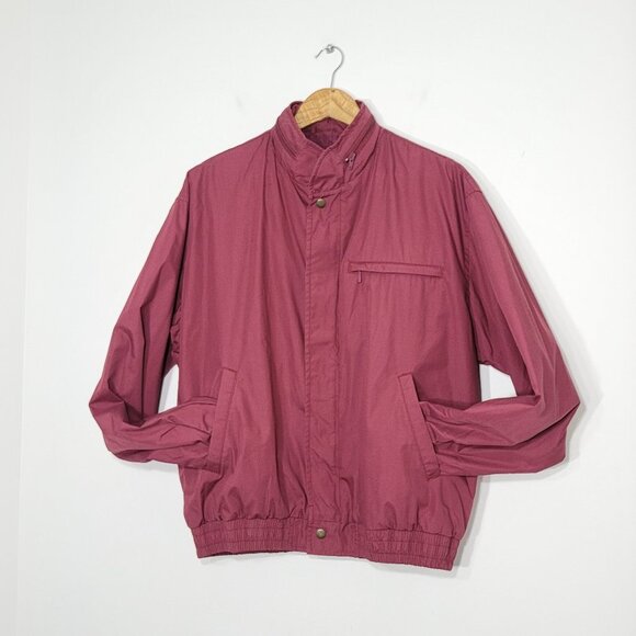 Moores Other - Moores Vintage Red Zip Front 90 Windbreaker Jacket Packable Hood Water Resistant